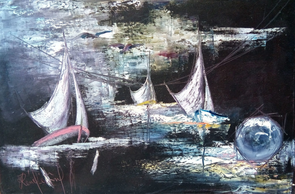 Black Sun painting by Jean Rene Jerome Haitian Art Gallery at