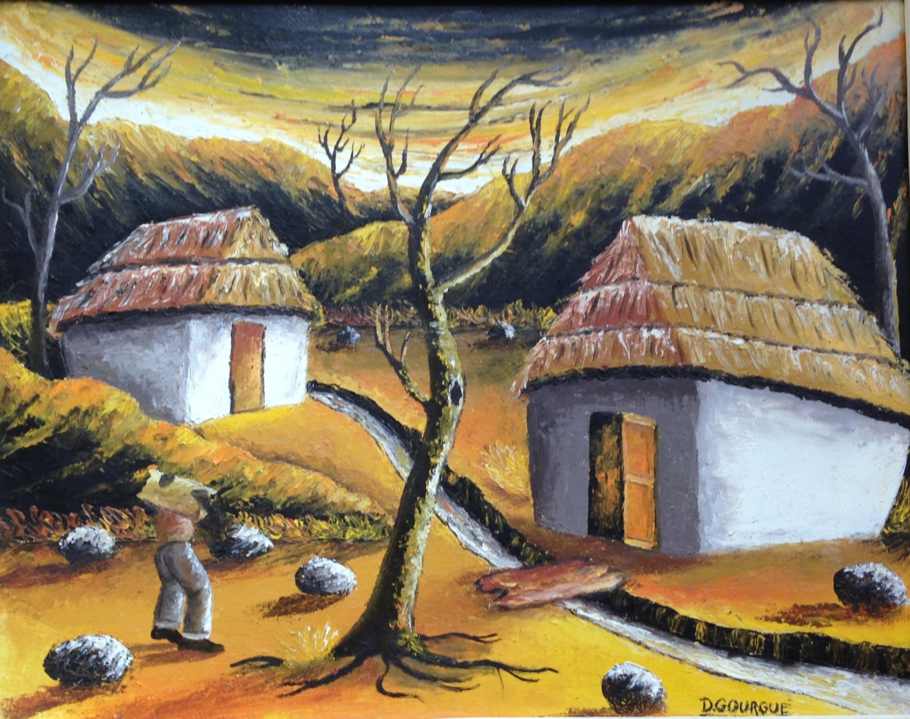 Decourcelle Gourgue painting of Village Haitian Art Gallery at