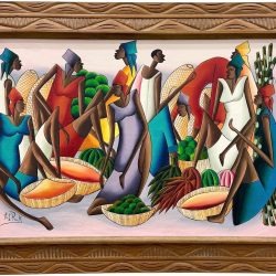 Fritz Rock – Haitian Market Scene | Original Haitian Painting