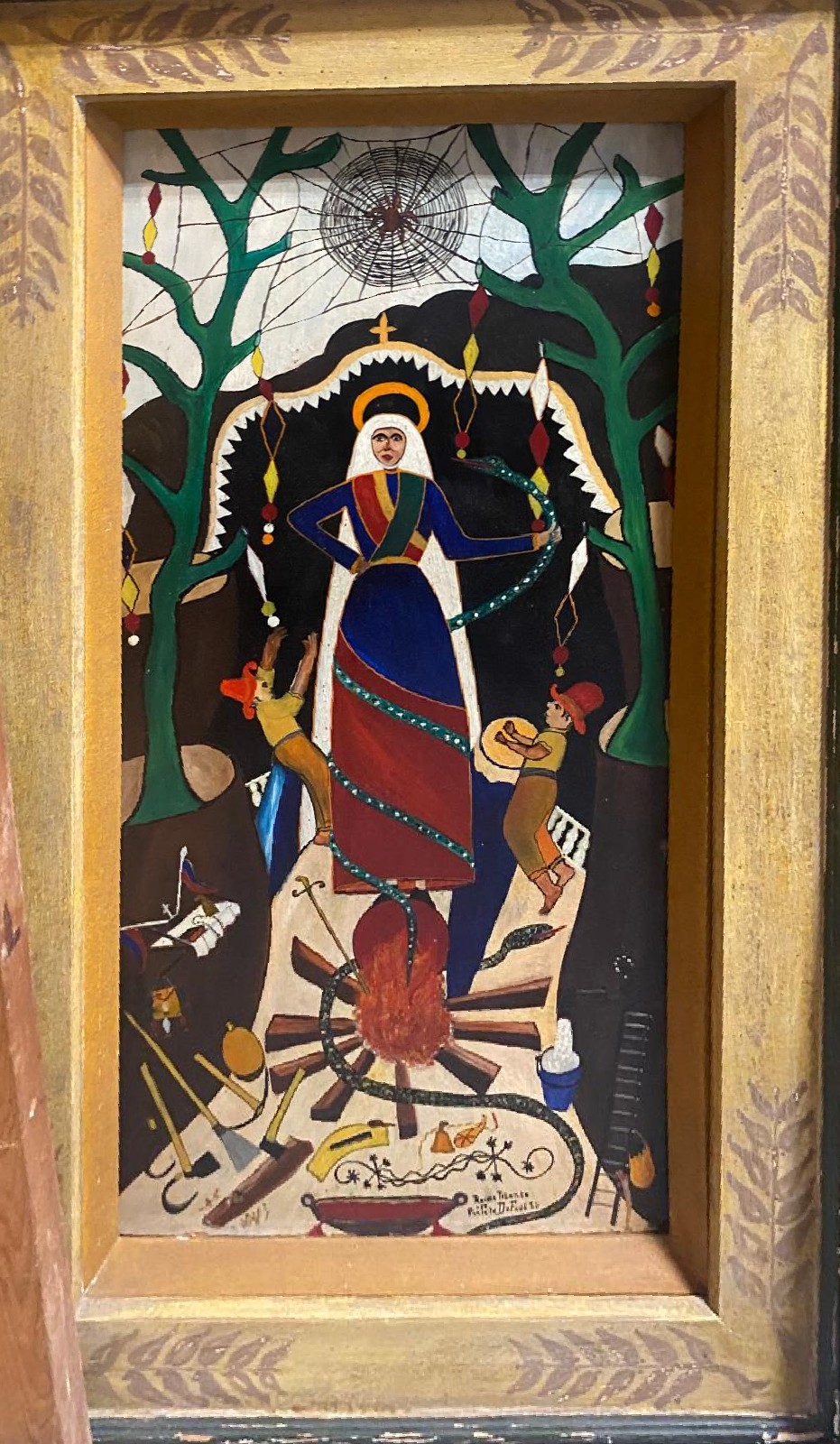 Préfète Duffaut 1957 Haitian Vodou Painting – Mystical Erzulie Scene